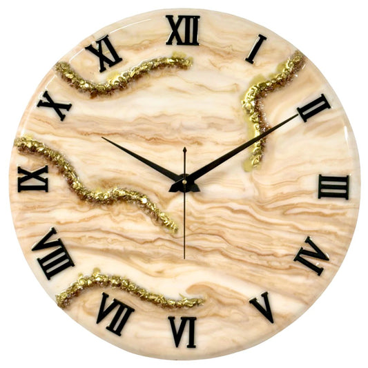 Sandy Resin Clock 17.5 Inches