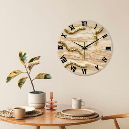 Sandy Resin Clock 17.5 Inches