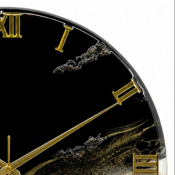 BLACK WHITE Clock 17.5 Inches
