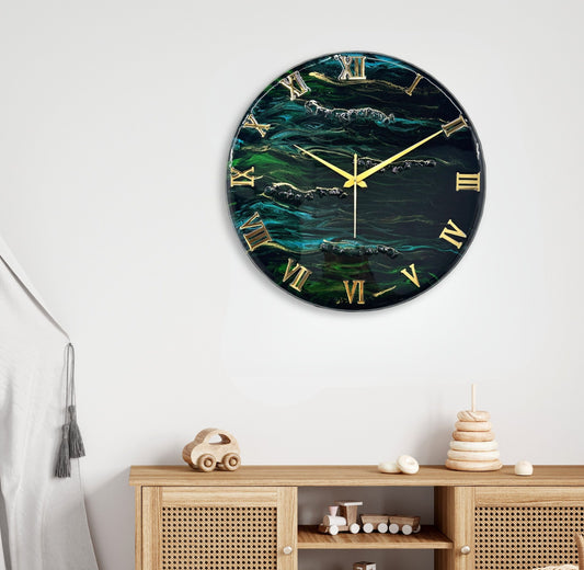 Green Forest  Silent Clock