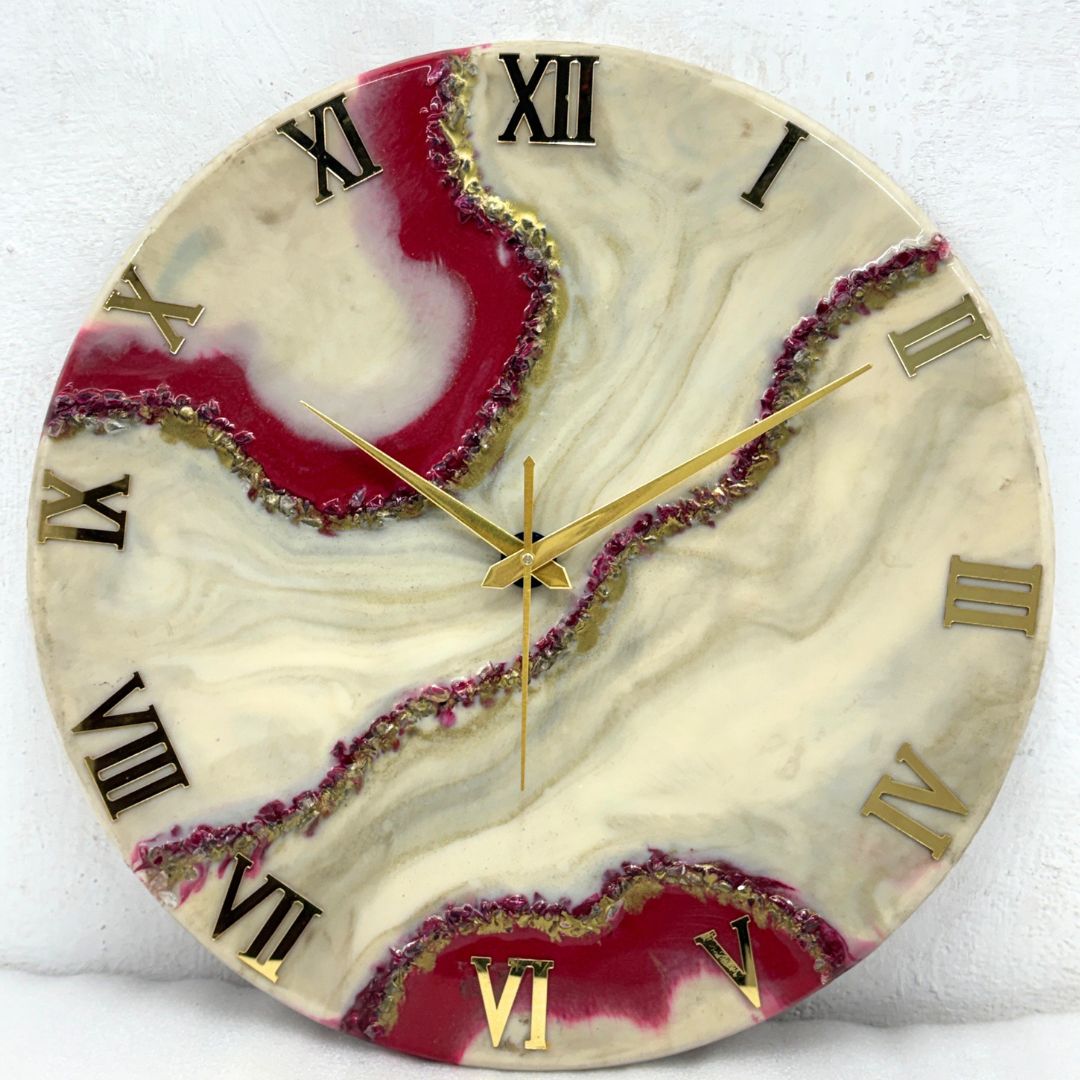 Cherry Geode silent clock 17.5 inches (CS)