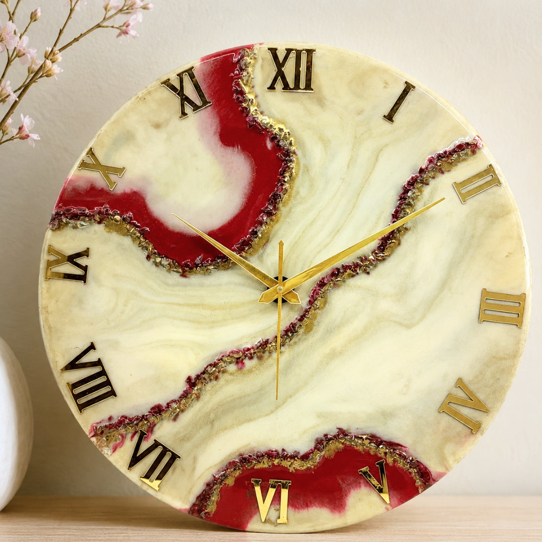 Cherry Geode silent clock 17.5 inches (CS)