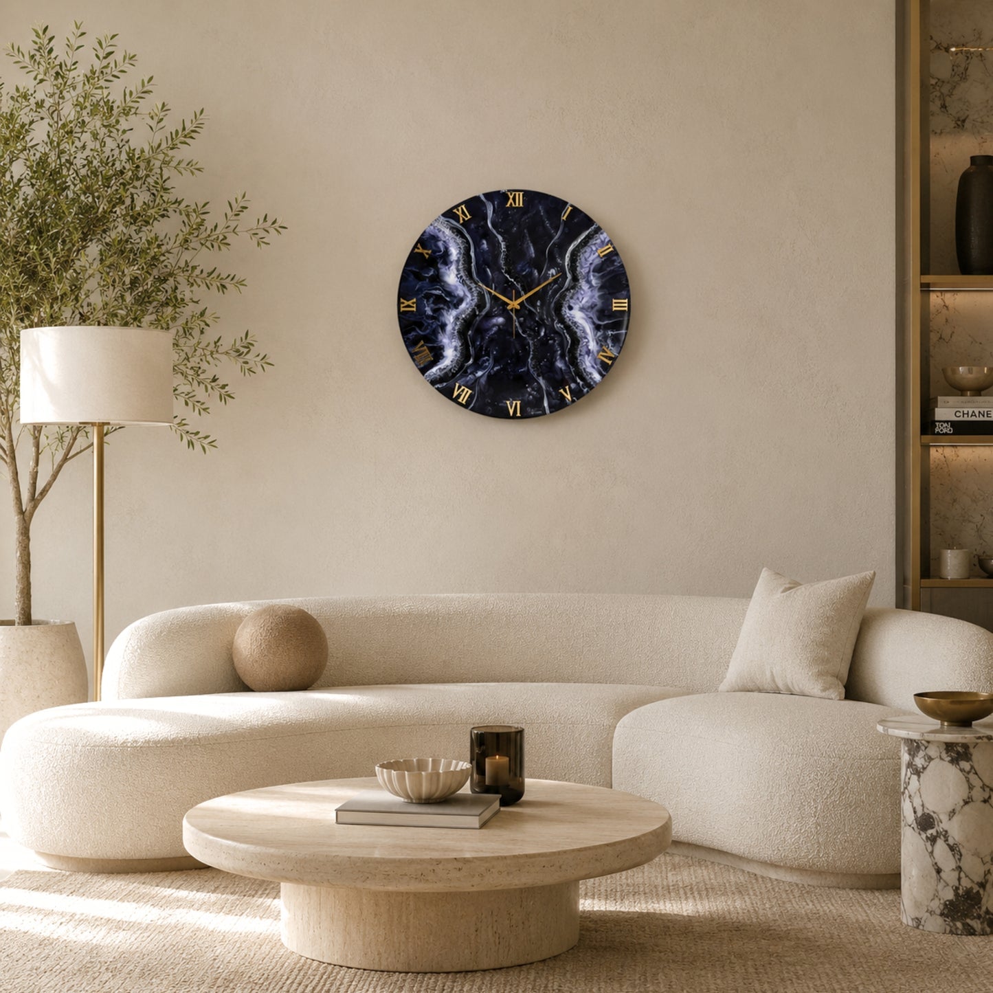 Deep Purple Crystal Clock 17 inches