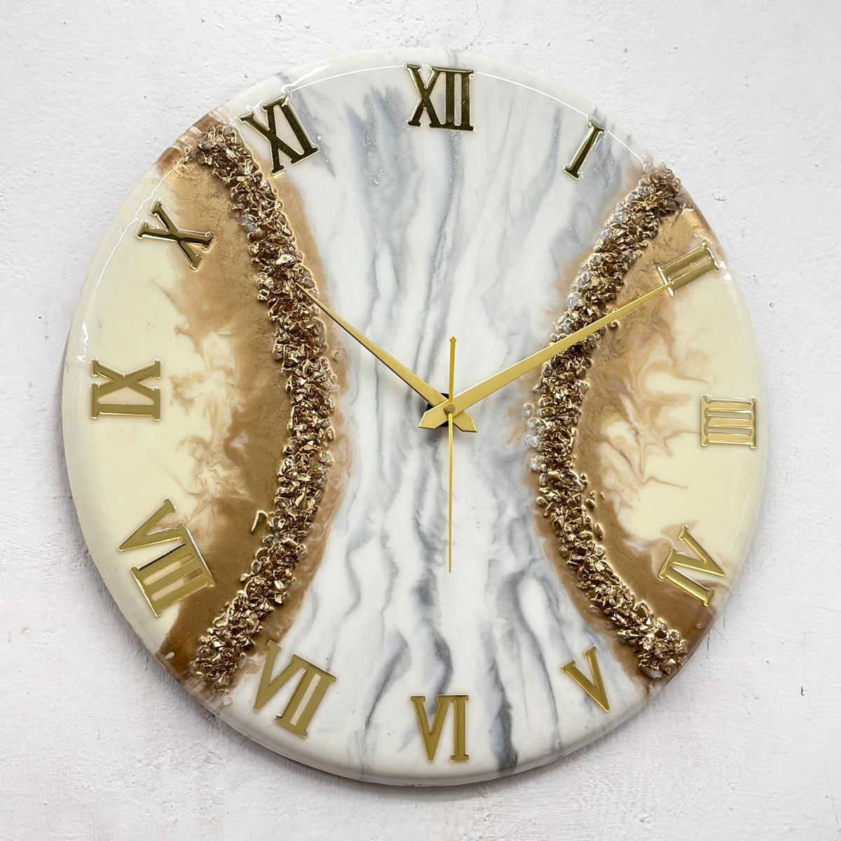 Rose Gold Stone Silent Clock 17.5 inches