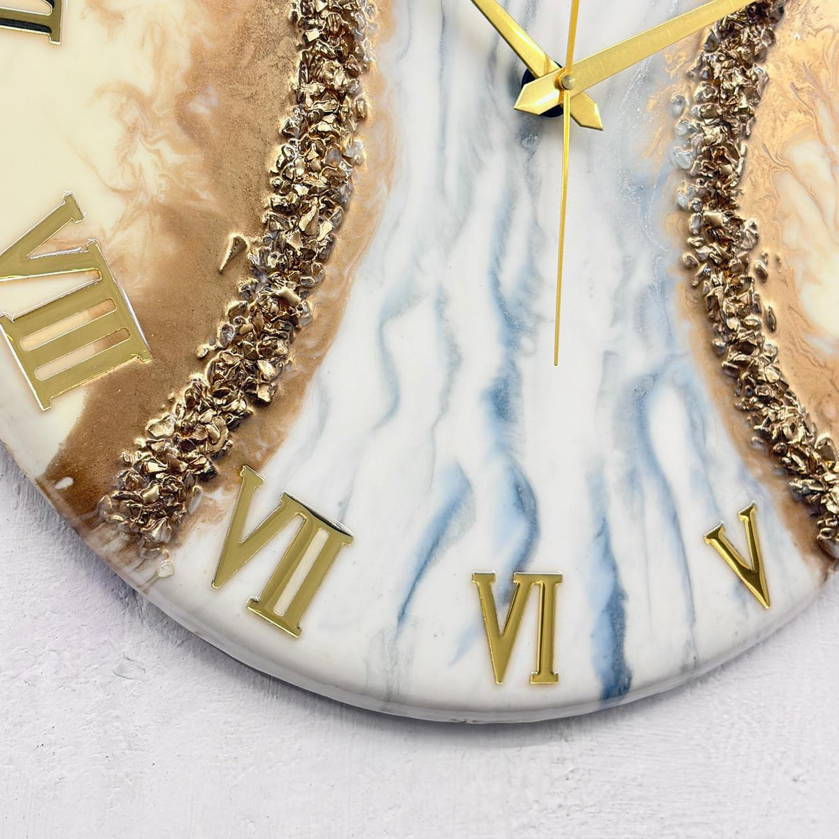 Rose Gold Stone Silent Clock 17.5 inches