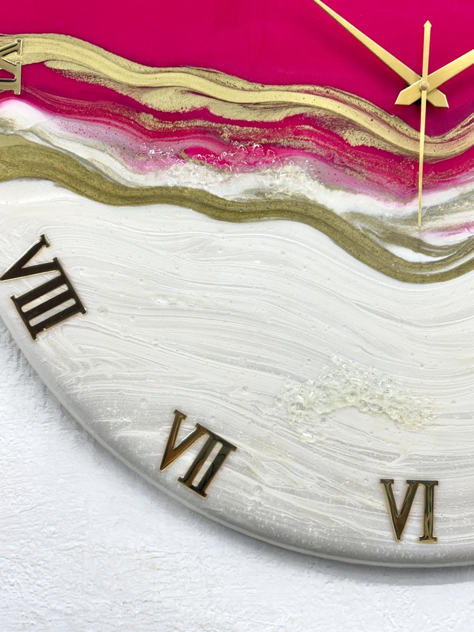 Pretty Pink Large Silent Clock