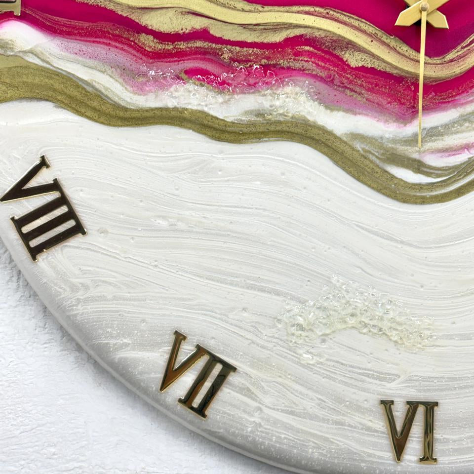 Pretty Pink Silent Clock 30cm