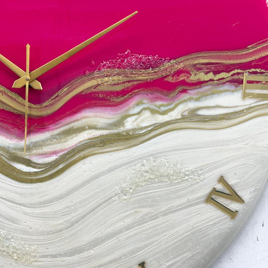 Pretty Pink Silent Clock 30cm