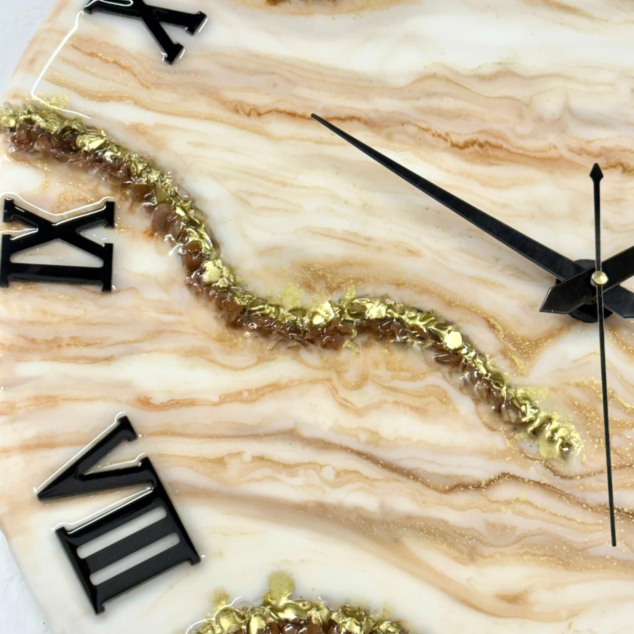 Sandy Silent Resin Clock