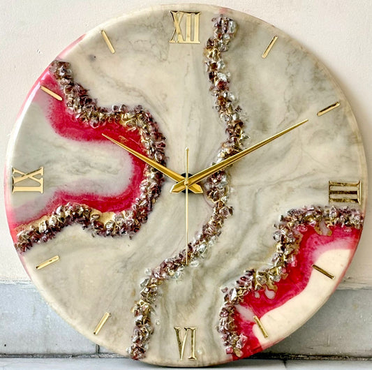 Cherry Geode Silent Clock 17.5 inches (CS)