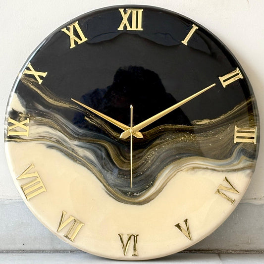 White Black Silent Clock 17.5 inches (CS)