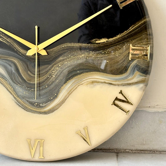 White Black Silent Clock 17.5 inches (CS)