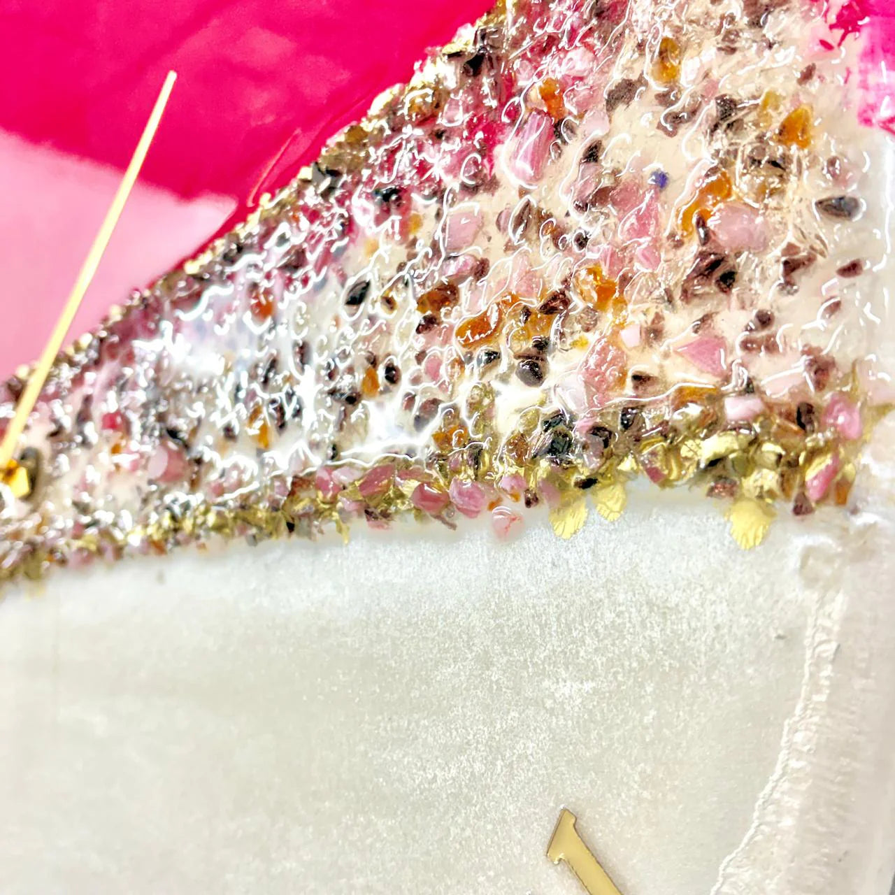 Pink Crown Medium Size Silent Clock 17.5 Inches