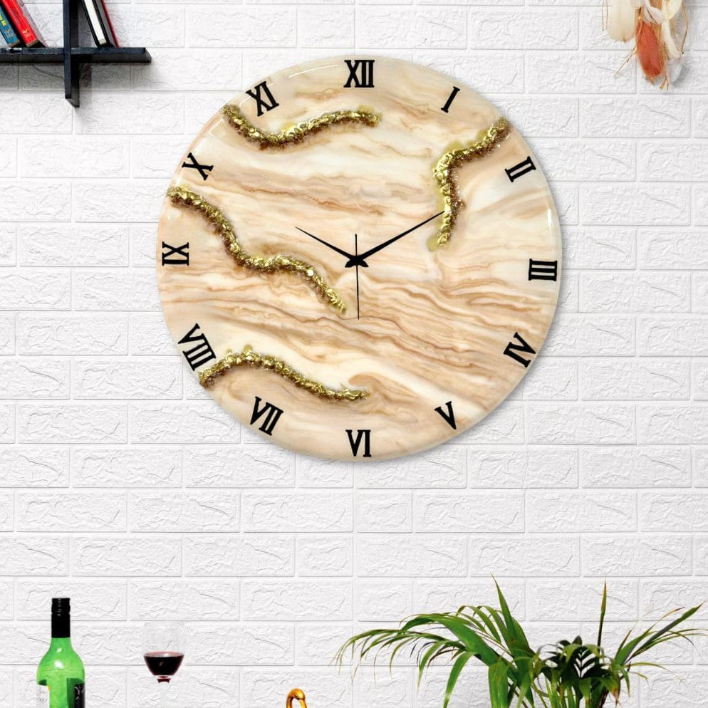 Sandy Silent Resin Clock