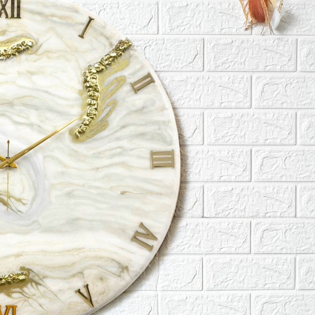 Creamy Desert Silent Resin Wall Clock