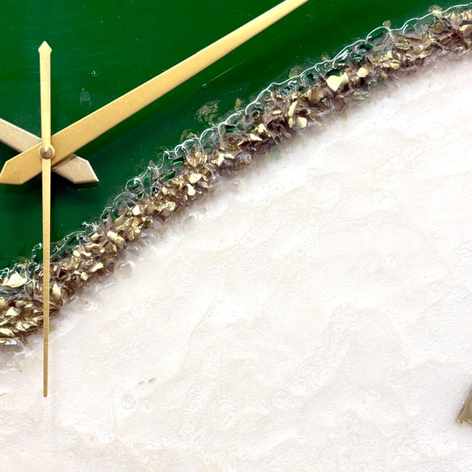 Golden Green silent clock 20 inches