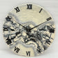 Curvy Black White silent Clock 17.5 inches