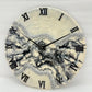 Curvy Black White silent Clock 17.5 inches
