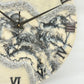 Curvy Black White silent Clock 17.5 inches