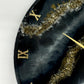 *Black Geode Silent Clock 17.5 inches
