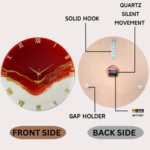 Red Stunner Medium Size Silent Clock 17.5 Inches