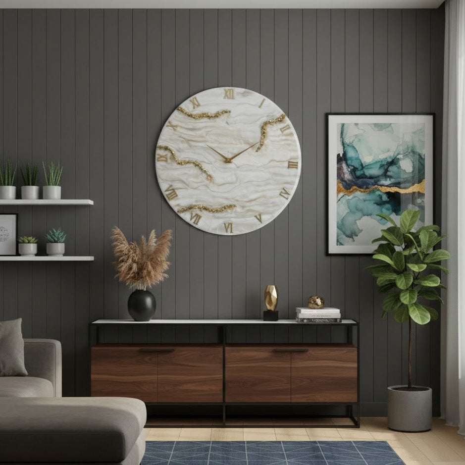 Creamy Desert Silent Resin Wall Clock