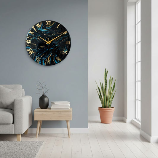 Blue Blast Silent Clock 17.5 inches