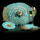 Resin Art Spiral Blue Handmade Tray With Six Coasters