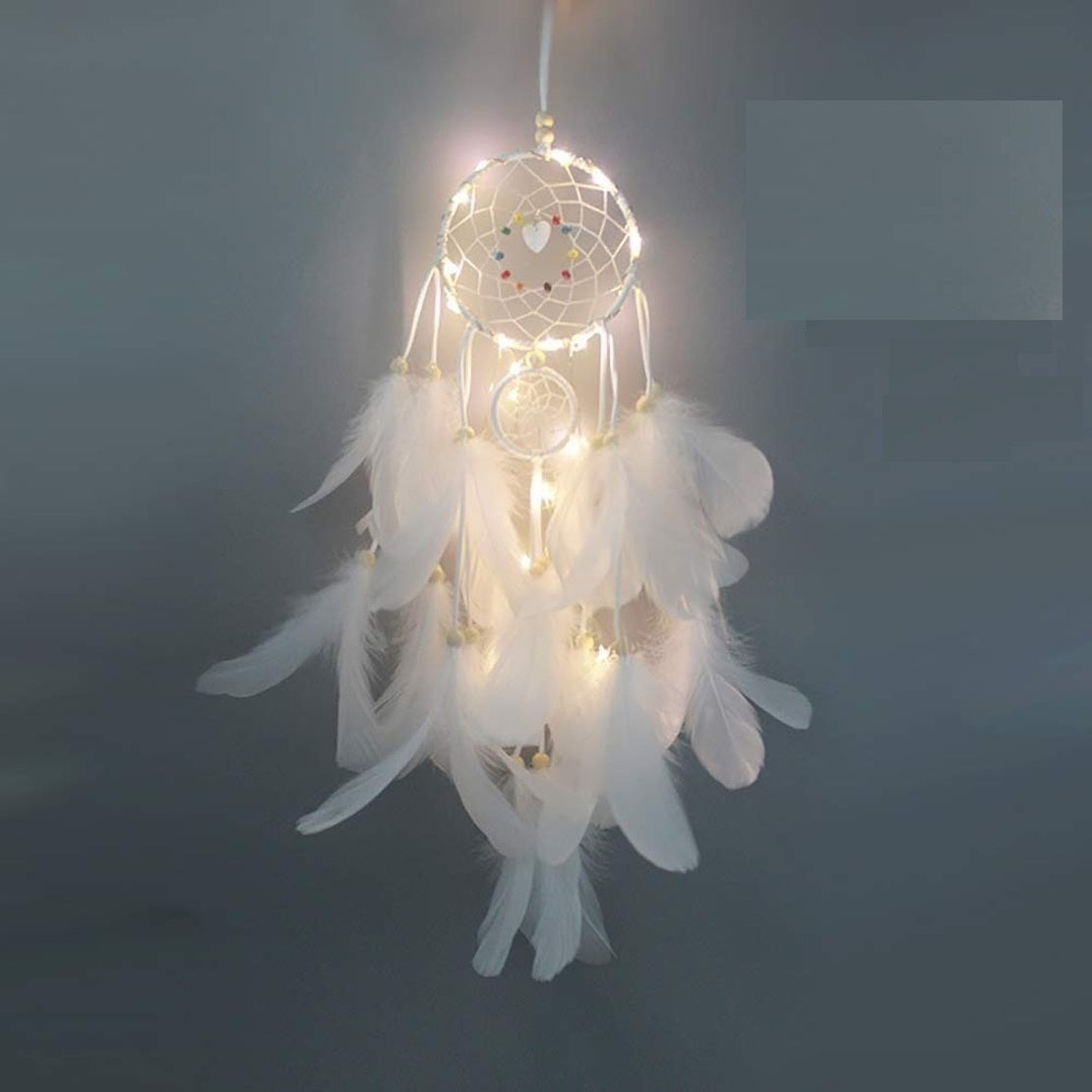 Dream Catcher With LED Light (White)