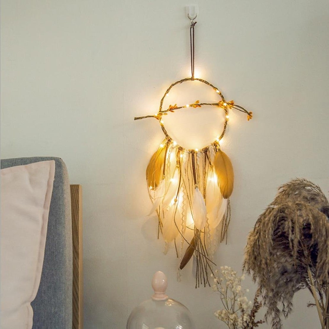 Dream Catcher With LED Light (Brown)
