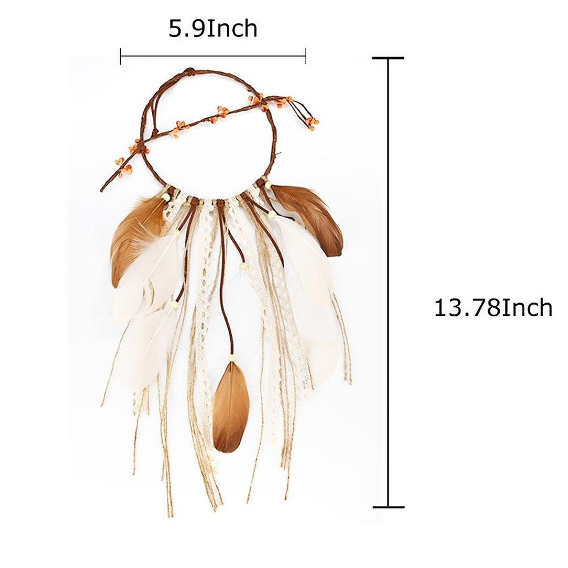 Dream Catcher With LED Light (Brown)