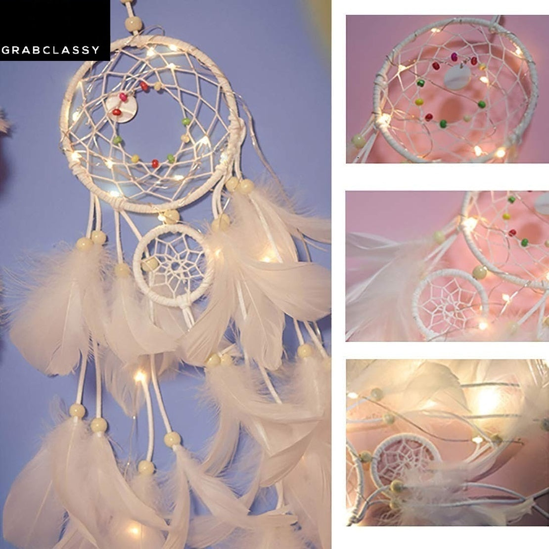 Dream Catcher With LED Light (White)