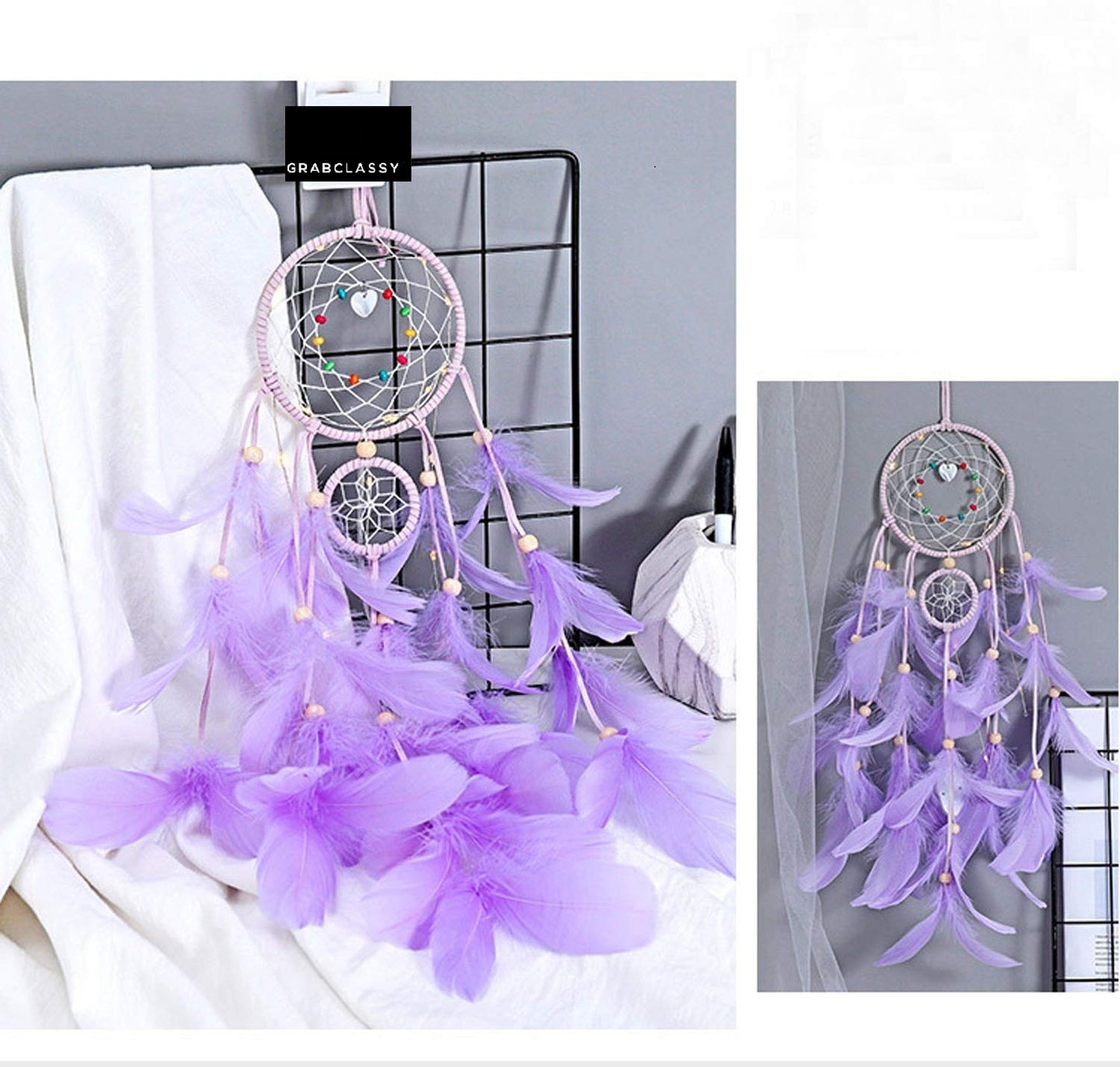 Dream Catcher With LED Light (Pastel Purple)