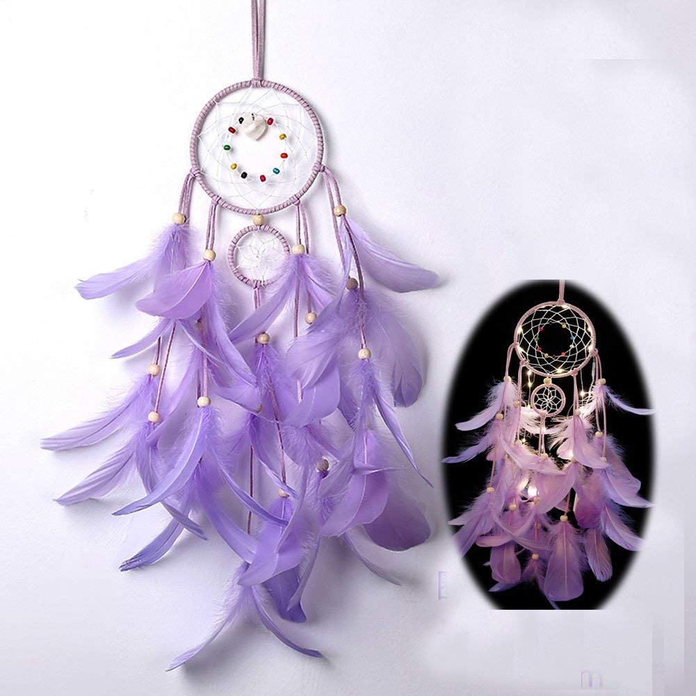 Dream Catcher With LED Light (Pastel Purple)