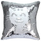 Mermaid Pillow Cover 16 X 16 Inches, Pillow Not Included (Silver/White)