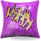 Mermaid Pillow Cover 16 X 16 Inches, Pillow Not Included (Purple/Gold)