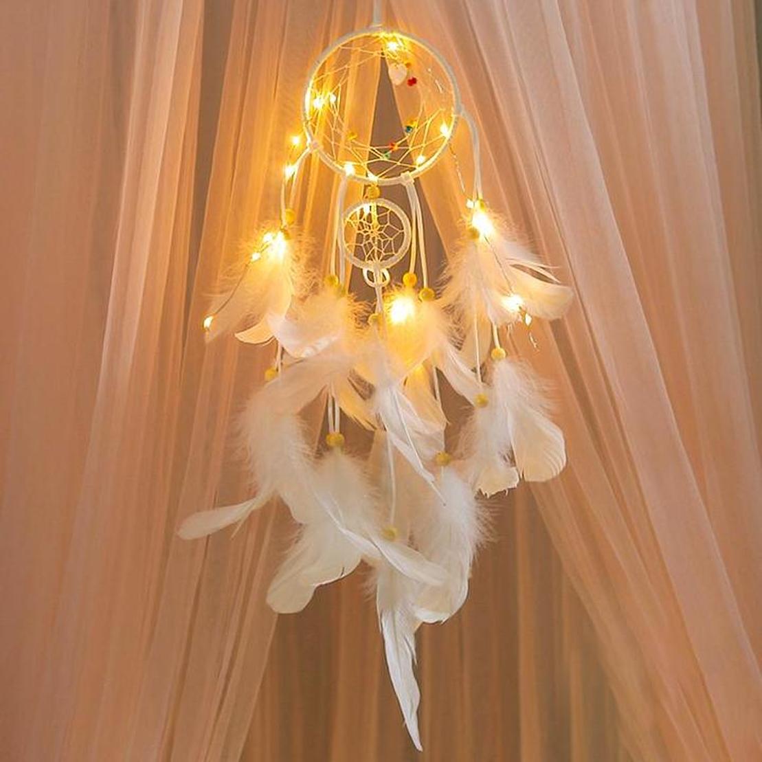 Dream Catcher With LED Light (White)