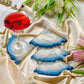 Glittery Beast - Handmade Resin Coasters Set Of 6 (Blue/Silver)