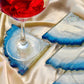 Glittery Beast - Handmade Resin Coasters Set Of 6 (Blue/Silver)