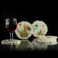 The Garden - Real Flowers Handmade Tray Set With 6 Coasters (White)