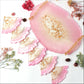 Pearl Pink & Pearl white Handmade Tray With 6 Triangle Coasters