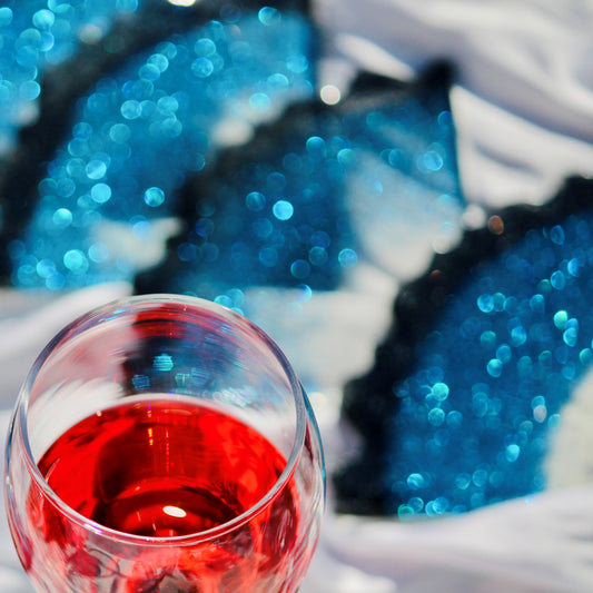 Glittery Beast - Handmade Resin Coasters Set Of 6 (Black/Blue)