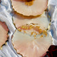Peach and Pearl white - Handmade Resin Coasters Set Of 6