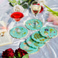 Real Flowers Handmade Set Of Six Coasters (Blue)