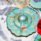 Real Flowers Handmade Set Of Six Coasters (Blue)