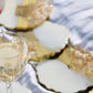 Milky White and Golden - Handmade Resin Coasters Set Of 6