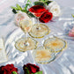 Abstract Handmade Champagne/White Tray With Six Coasters
