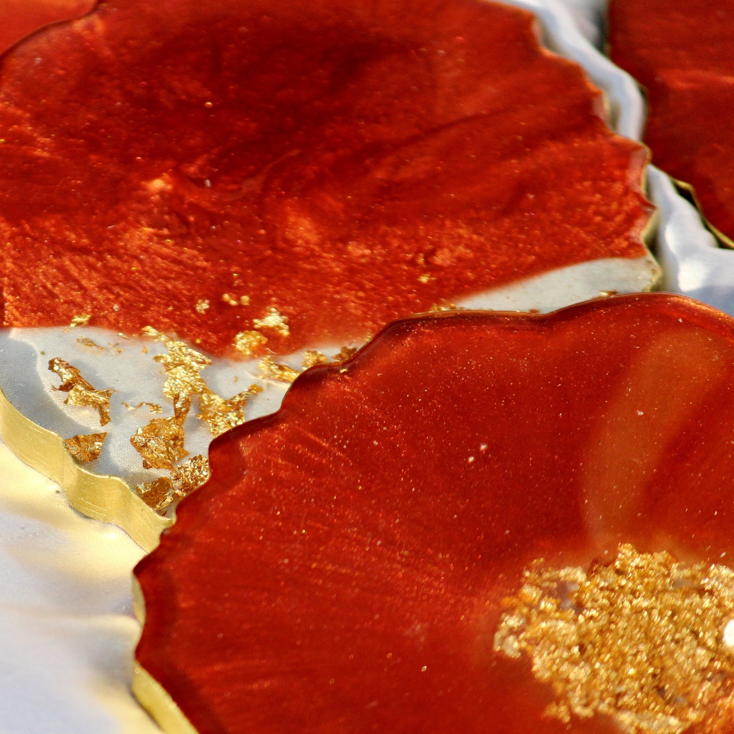 Copper - Handmade Resin Coasters Set Of 6
