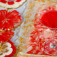 Abstract Handmade Red Tray With Six Coasters
