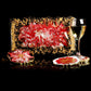 Abstract Handmade Red Tray With Six Coasters